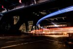Long exposure motion blur of city streets at night