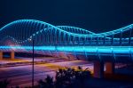 Blue bridge at night