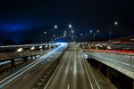 Lon exposure of highway traffic at night