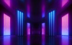 3d render blue and purple abstract light